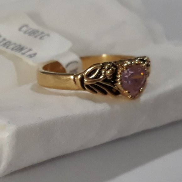 Ring  HEART PINK Sapphire My Loving Heart 18K HGE RSC COVENANT - Picture 7 of 14